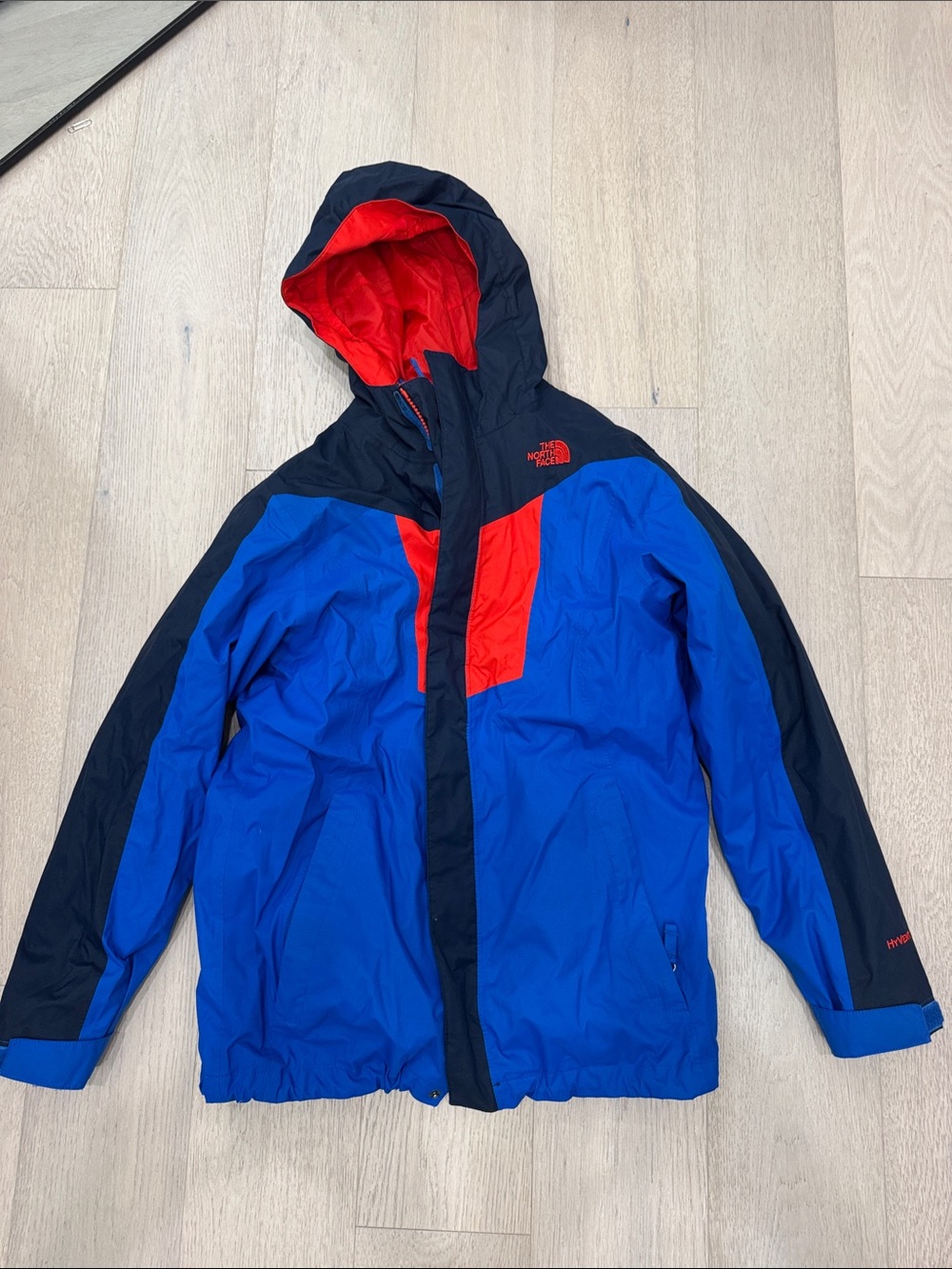 The North Face Blue & Red Hooded Raincoat